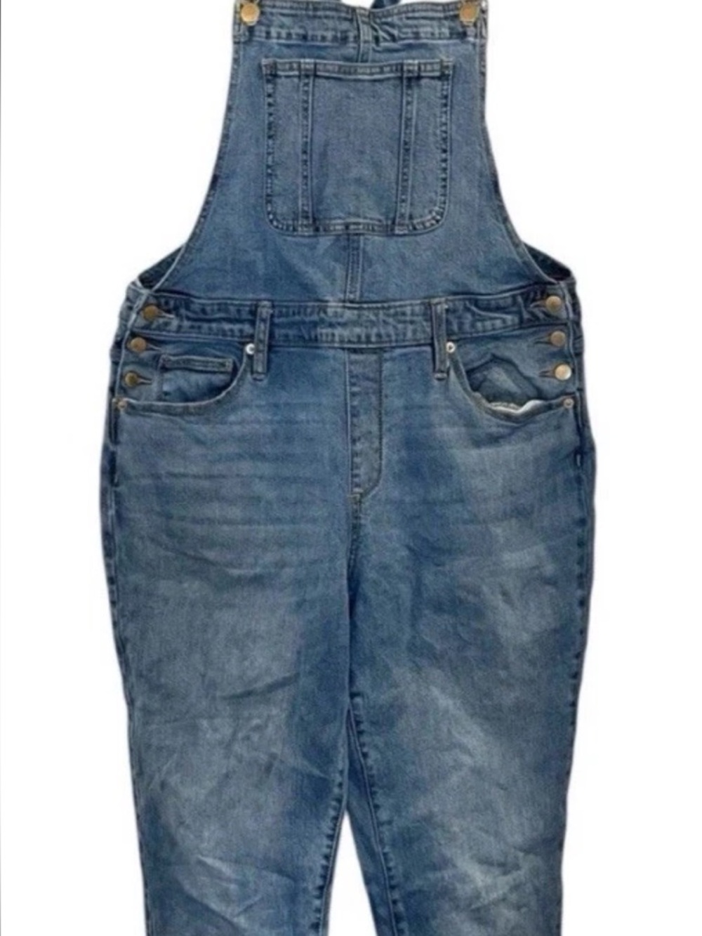 Universal Thread medium Blue raw hem Denim Women's distressed Overalls - Picture 2 of 6